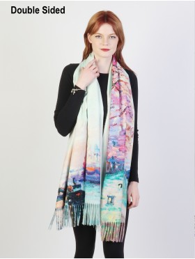 Winter Double-Sided Oil Painting Scarf